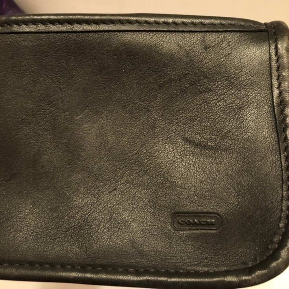 Coach vintage black leather cosmetic bag - Picture 8 of 11
